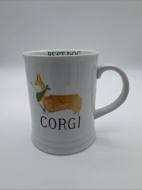 Best Dog Julianna Swaney for Fringe Studio CORGI with green scarf mug